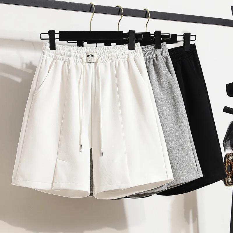 Woman Shorts With Pokcets New Summer Outfits Elastic Waist Baggy Sweatshorts Korean Style Lady Girls Chic Bottoms Dropshipping