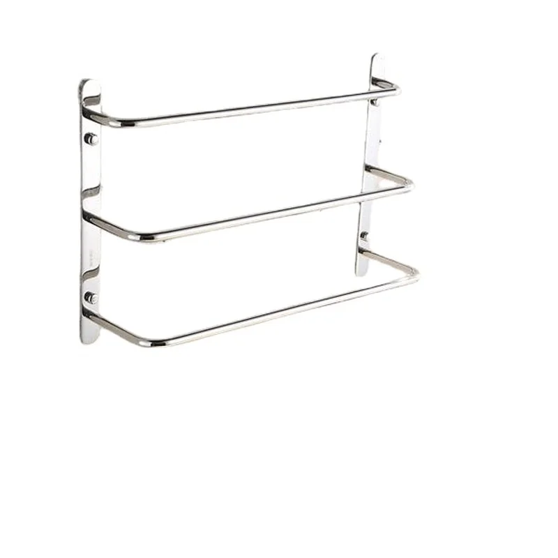 

304 Stainless Steel Hand Polished Finished Three Towel Bar Wall Mounted Multilayer Bathroom Accessories 17.72 Inch Rod