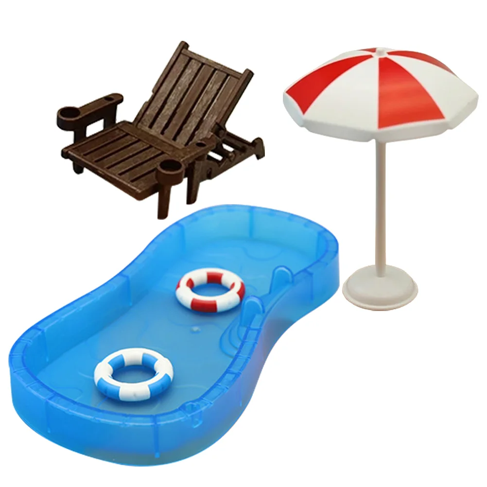

Kids Furniture Micro Scene Ornaments Pool Slide House Furniture And Accessories Set Pool for House Decor Scene