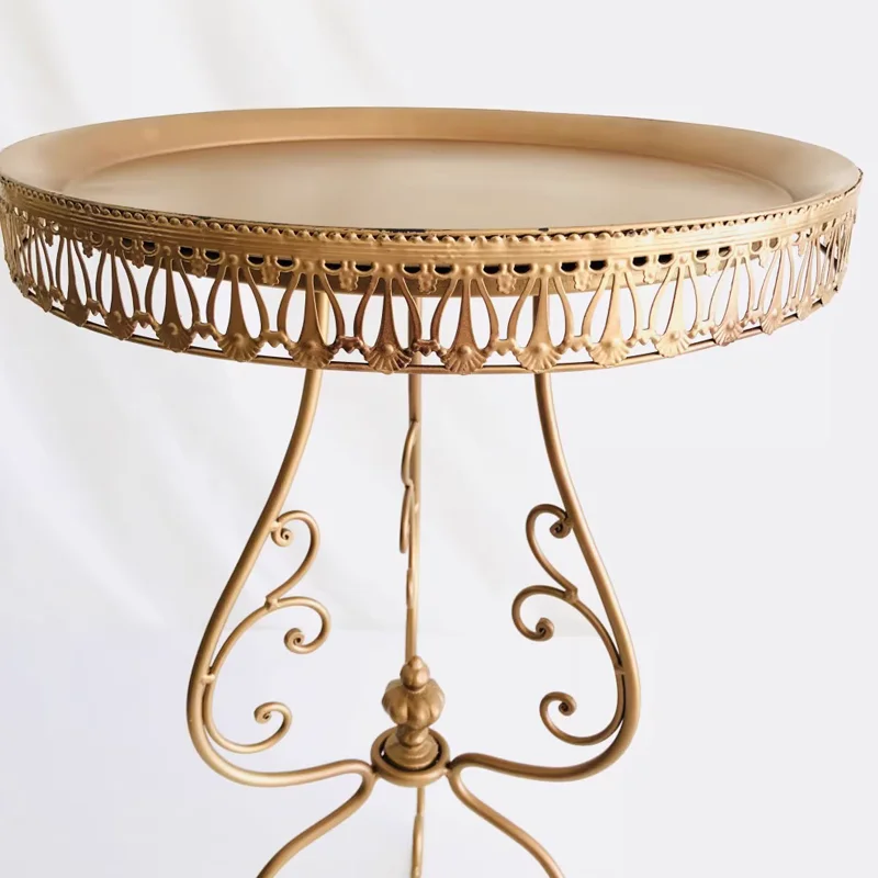 Круглый металлический античный диван-кровать боковой чайный журнальный столик