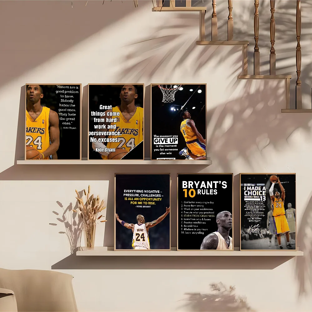 Мотивационная Цитата И Баскетбольная Звезда Клейкий Настенный Постер Винтажный