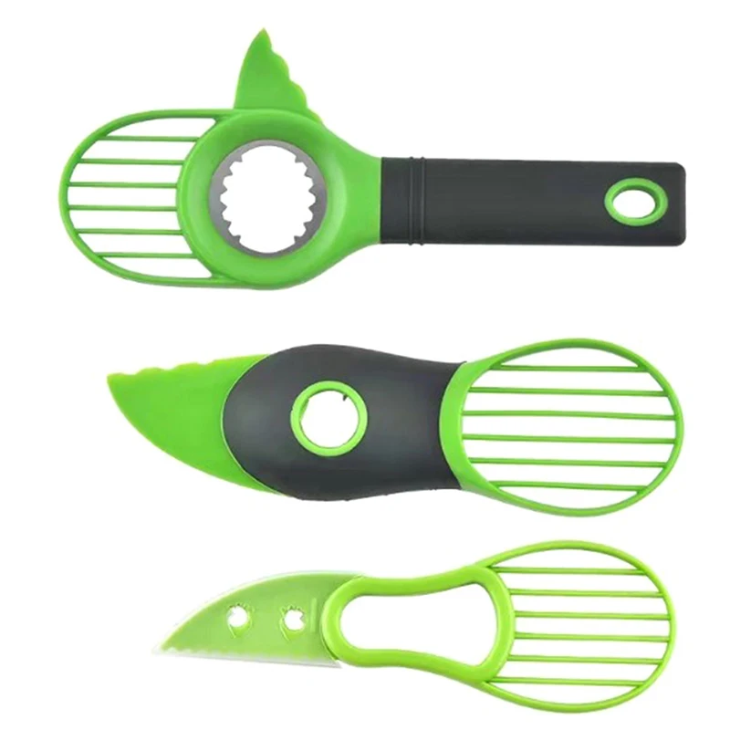 

3 in 1 Avocado Slicer With Silicone Grip Handle Avocado Shea Corer Splitter Pitter Cutter Pit Remover Kitchen Gadgets