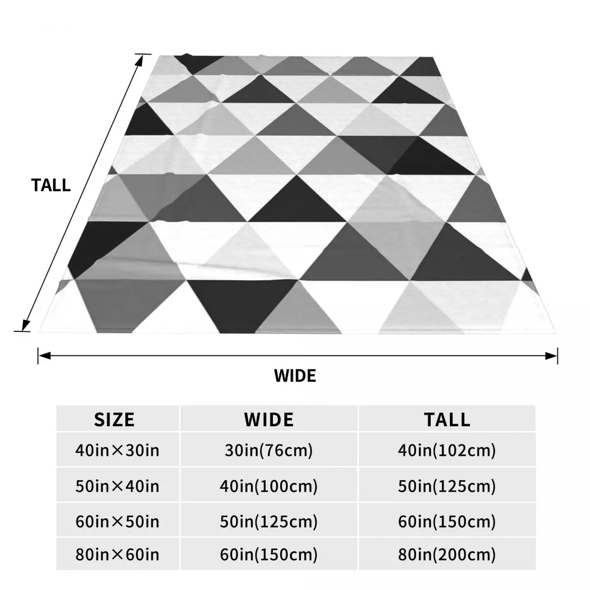 Черное серое и белое одеяло с треугольниками мягкое теплое Фланелевое покрывало