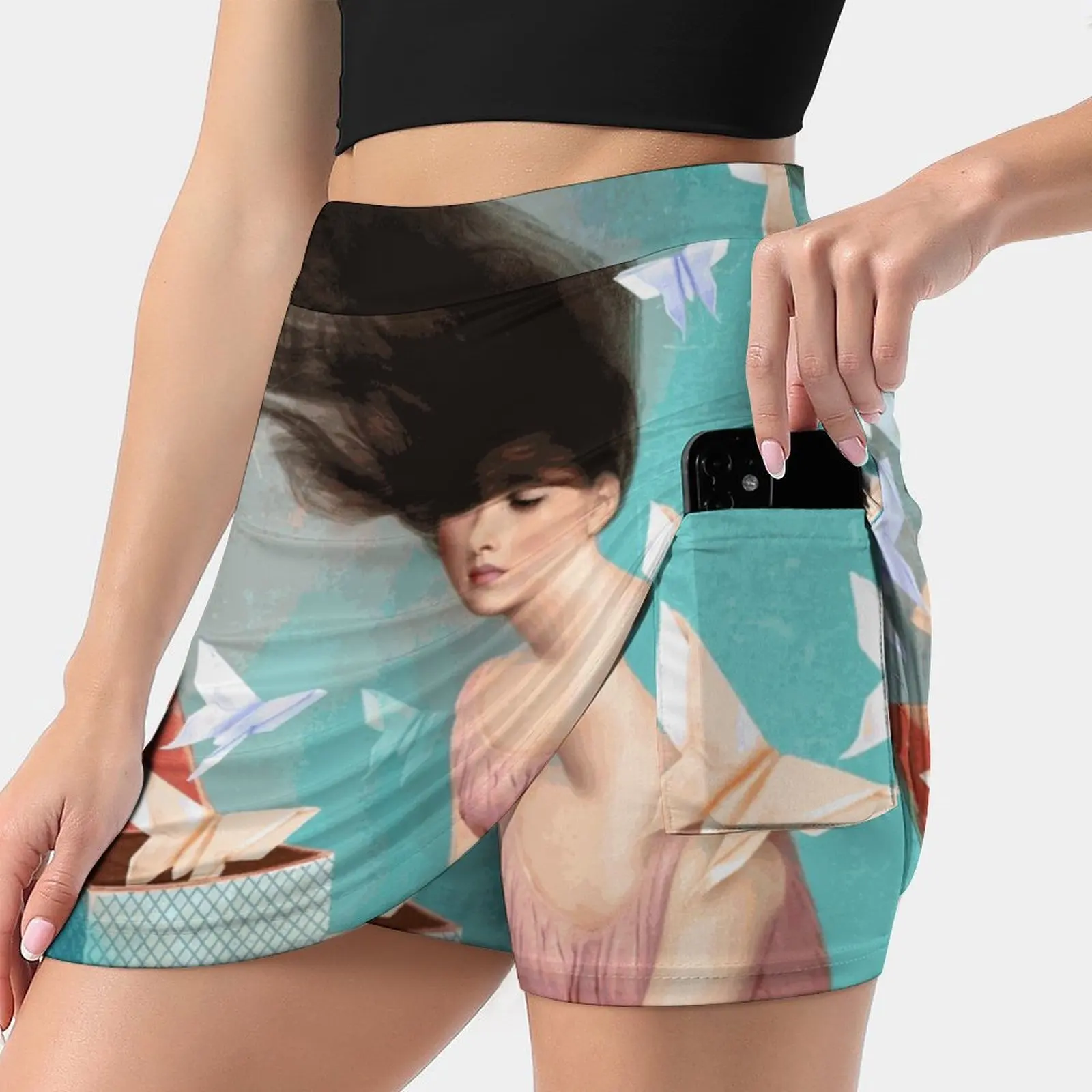 

Женская мини-юбка для игровой комнаты, трапециевидная Юбка со скрытыми карманами, фэнтезийная игровая комната, Toyroom, Женская портретная юбк...