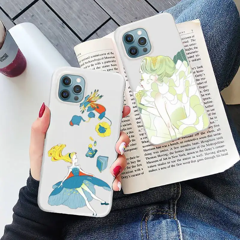 

Beautiful Flower Fairy Illustration art girl Phone Case Candy Color for iPhone 6 7 8 11 12 13 s mini pro X XS XR MAX Plus