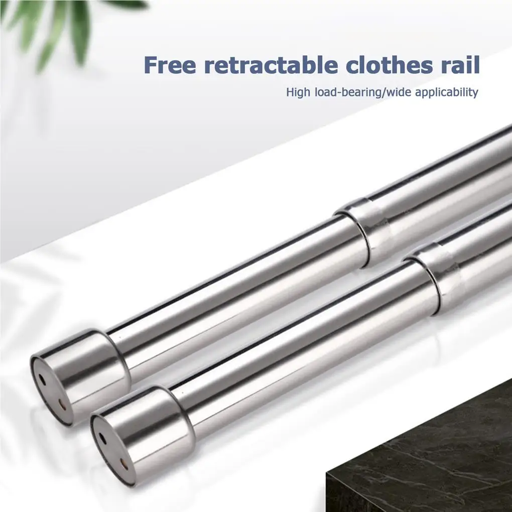 

Adjustable Closet Rod Retractable Stainless Steel Clothes Hanging Pole for Wardrobe 56-100cm