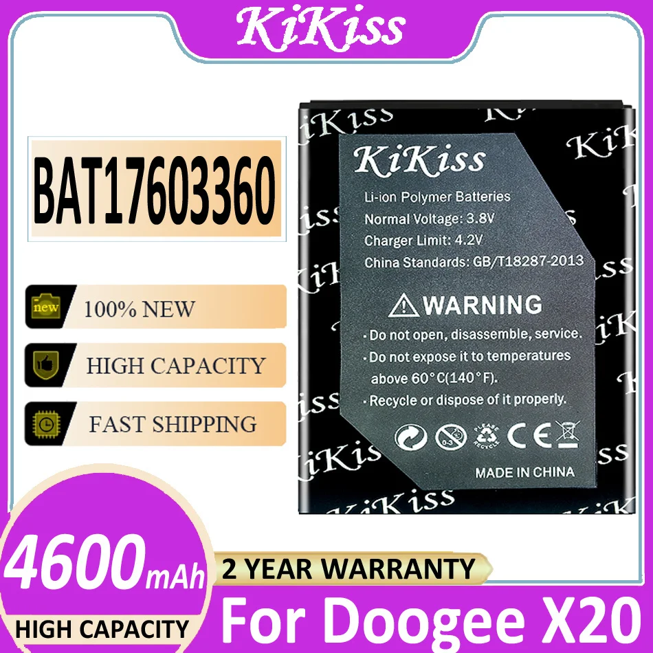 

Original KiKiss Battery High Quality BAT17603360 Battery 4600mAh for Doogee X10 MTK6570 5.0inch Cellphone Batteria