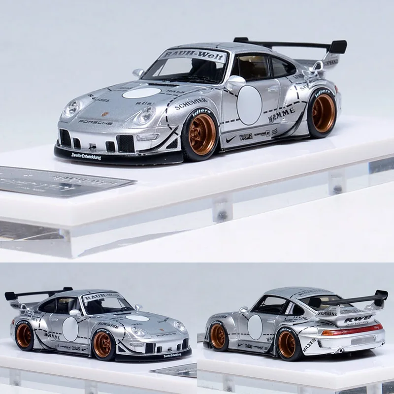 

FuelMe limited 1:64 Porsche Silver Pig Phantom modified RWB 993 resin car model
