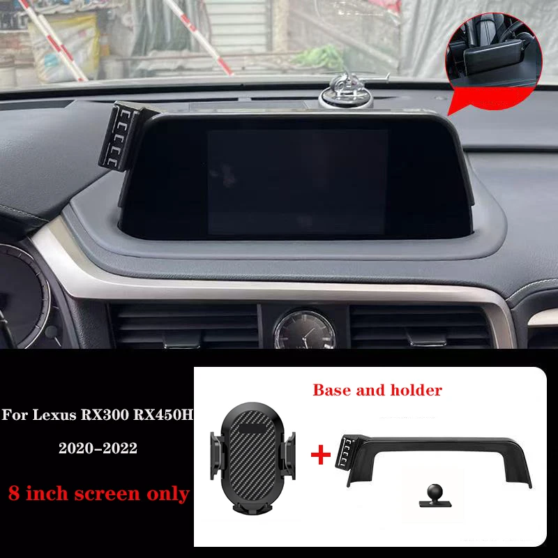 

Автомобильный держатель телефона для Lexus RX300 RX450H 2020-2022, 8-дюймовый экран, фиксированный базовый кронштейн, держатель для телефона с беспроводной зарядкой, автомобиль