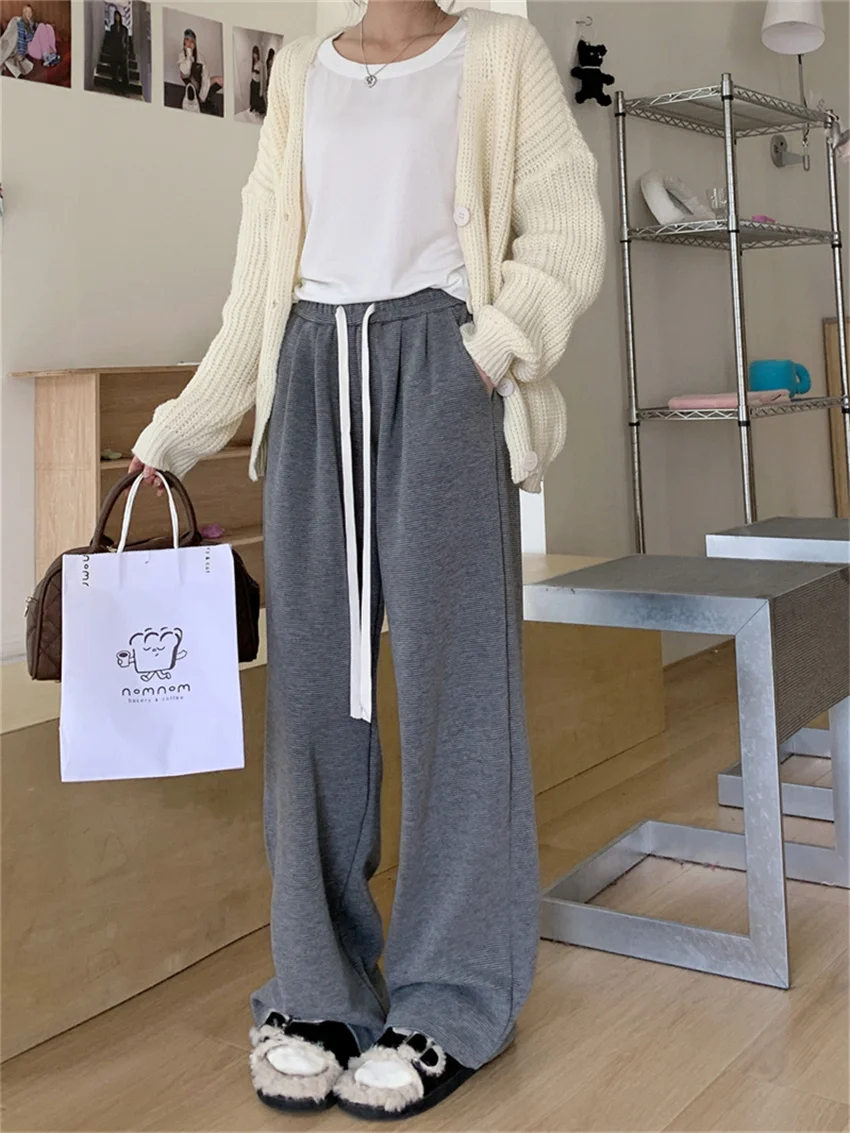 Брюки Alien Kitty женские Уборные повседневные спортивные полосатые офисные штаны