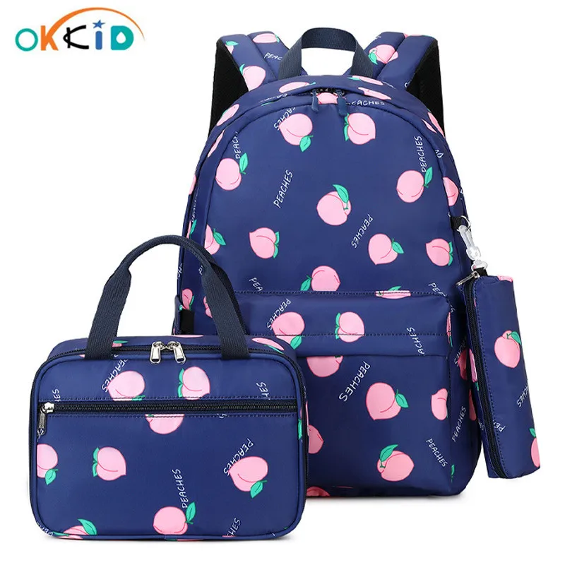

3pcs/set Primary school backpack for girls light weight backpack cute pink kawaii backpack student backpack with many pockets