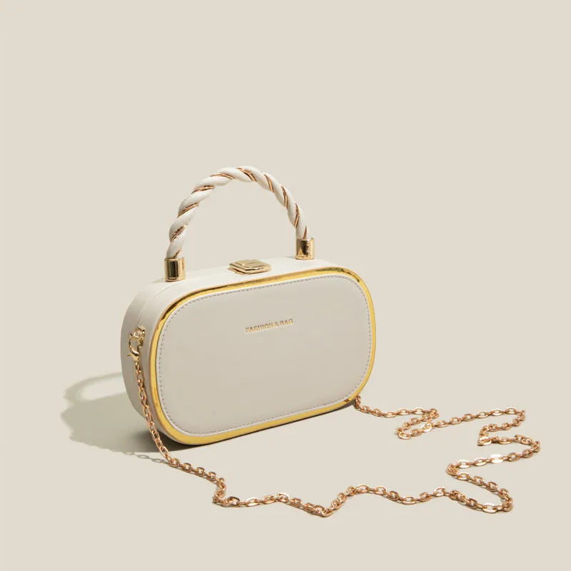 

Jenny&Dave 2022 England Simple Women's bag Fashion Shoulder Bag box bag texture Blogger Vintage messenger bag chain bag