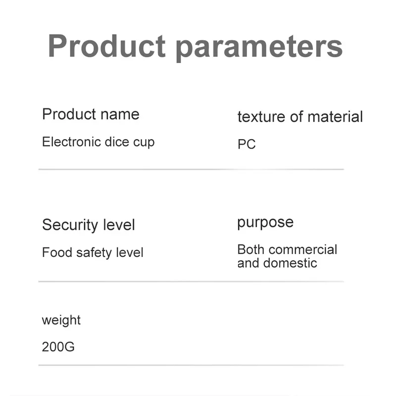 

Electric Electronic Dice Cup Dice Sieve Cup Bar Party Toy Traditional Dice Cup And Dice. (with 3 No.7 Batteries)