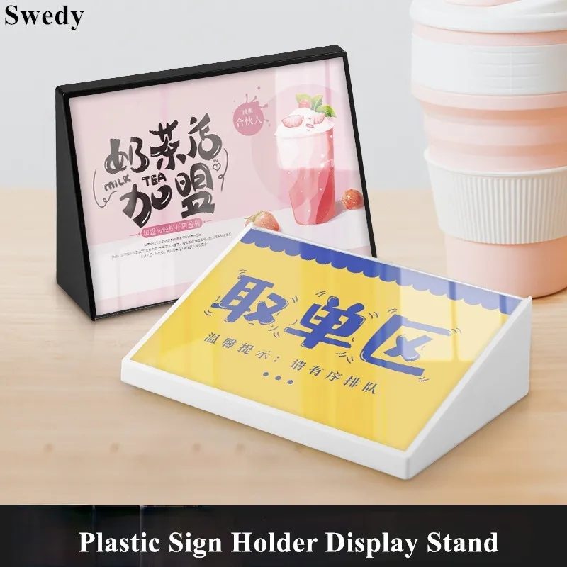 

100x70mm Plastic Desktop Mini Price Label Paper Card Tag Talker Photo Picture Frame Acrylic Sign Holder Display Stand