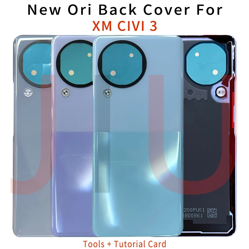 

Задняя крышка батарейного отсека для Xiaomi Civi 3, Задняя стеклянная панель, сменная задняя крышка корпуса для Mi CIVI 3, стеклянная задняя крышка 23046PNC9C
