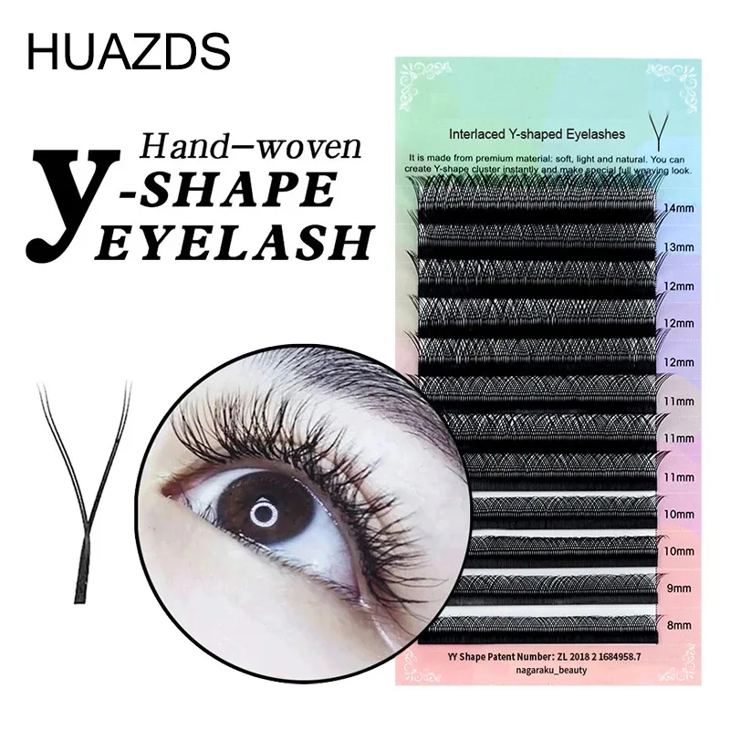 

HUAZDSD YY Shaped Eyelash Extension Hand Woven Advanced Soft Natural Eyelash Extension Products Makeup Mesh Cross Eyelashes