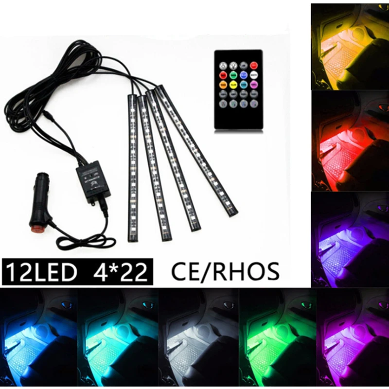 

Led Car Foot Ambient Light With USB Cigarette Lighter Backlight Music Control App RGB Auto Interior Decorative Atmosphere Lights