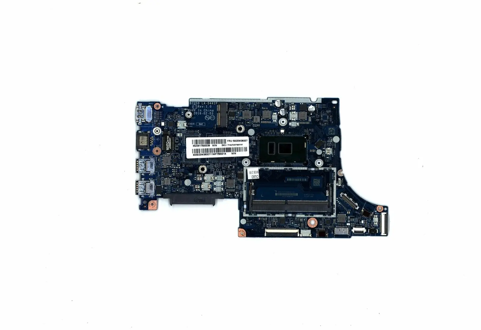 Genuine FOR Lenovo IdeaPad 510S-13IKB Motherboard Main Board Core i5-7200U 5B20M36007
