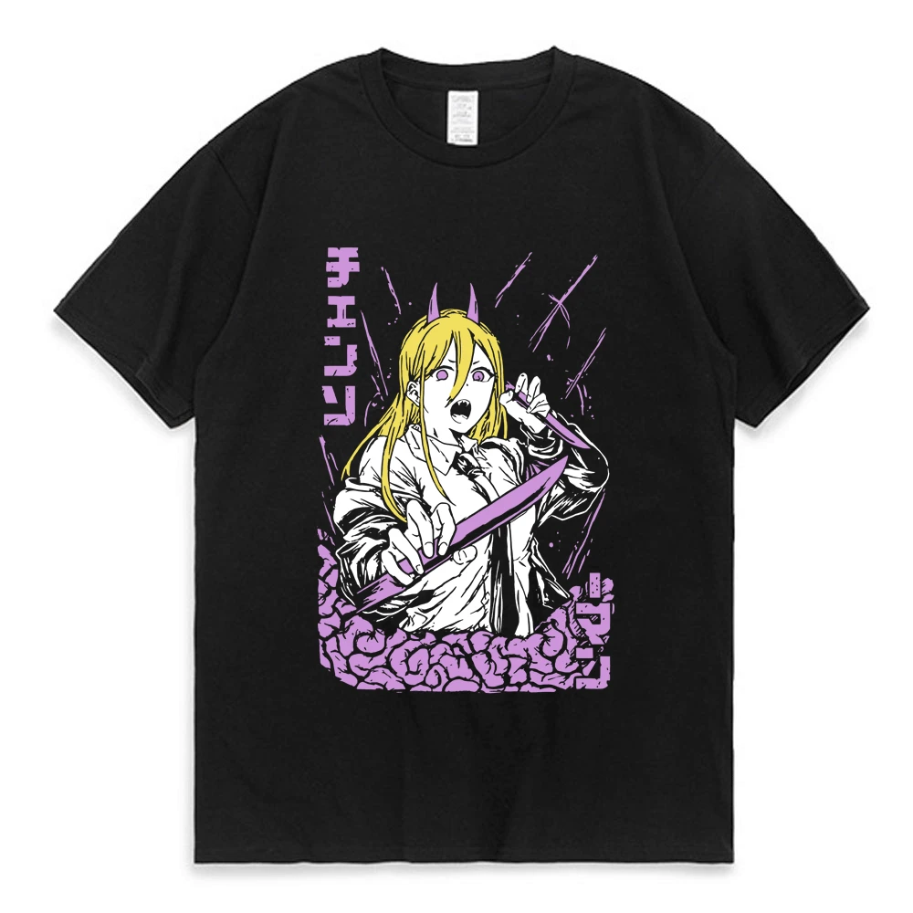 

Power Chainsaw Man Essential T-Shirt Japanese Anime Cartoon Fashion Short Sleeves Tee Shirt Summer Coatton T Shirt Unisex Tops
