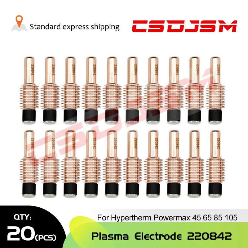 

CSDJSM,20Pcs 220842 Plasma Electrode For Hypertherm Powermax 45 65 85 105 Duramax Plasma Torch