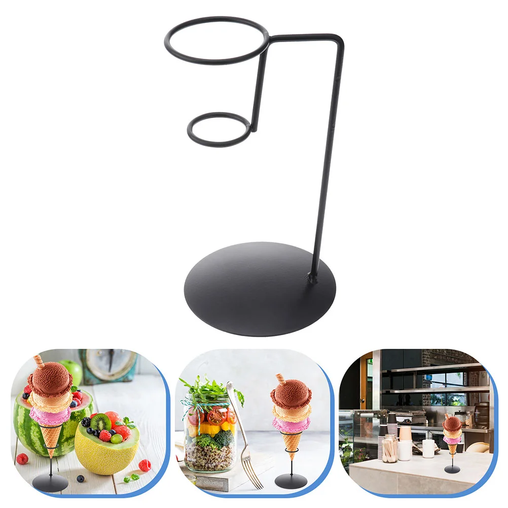 

4 Pcs Cake Supplies Cone Stand Hole Dessert Black Serving Tray Display Sushi Metal Shelf Food Trays Iron Ice Cream