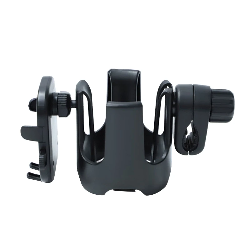 

2-in-1 Feeding Bottle Holder Stroller Cup Holder Parent Phone Holder Adjustable Clamp Hands Free Drink Organizer Holder
