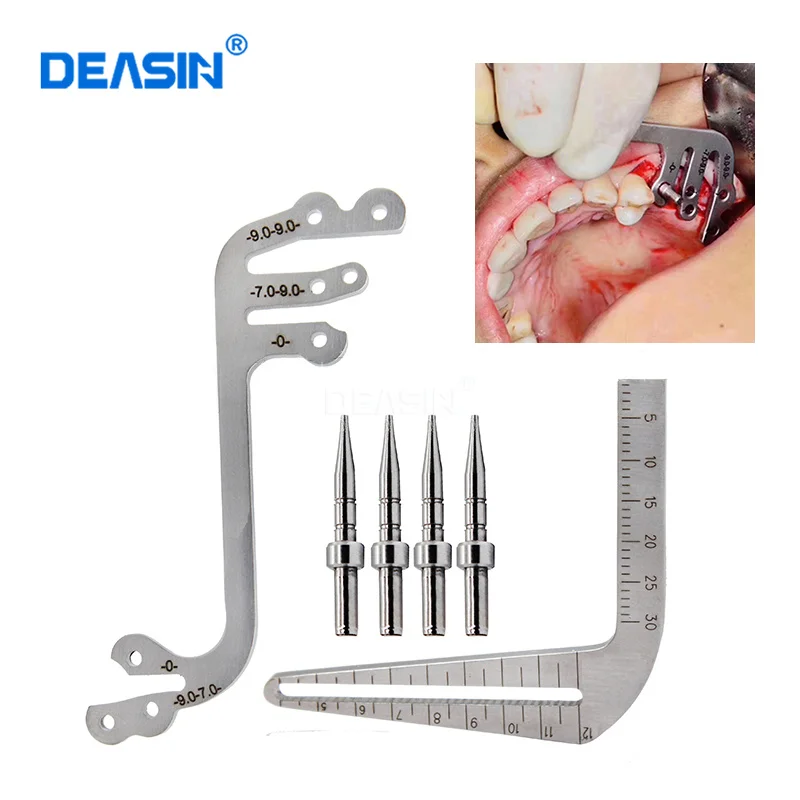 

Deasin Dental Implant Guide Set Oral Planting Locator Positioning Guide Drilling Positioning Ruler Angle Dental Implant Tools