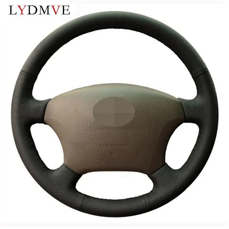 

Черный чехол из натуральной кожи с ручной строчкой для Toyota Land Cruiser Prado 120