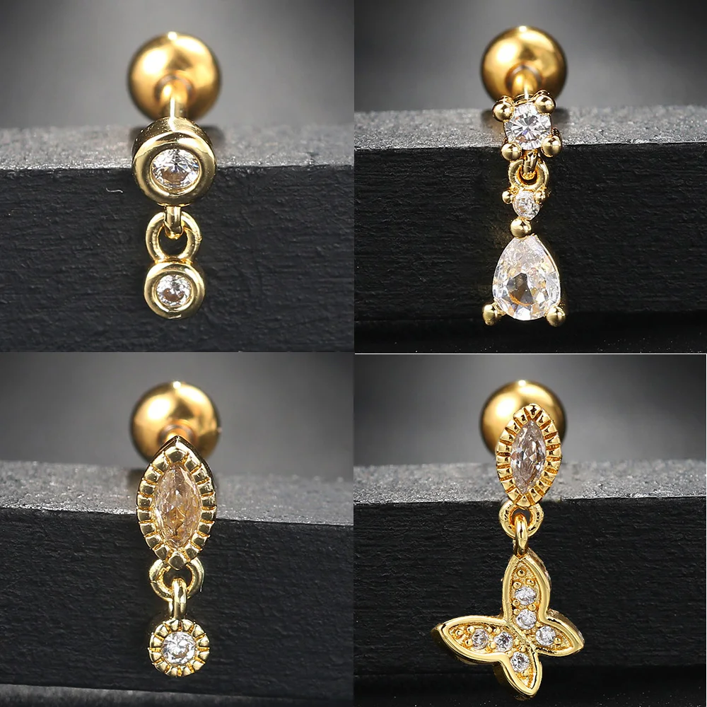 Серьги-гвоздики Y2k Женские Для Пирсинга Ушей Ювелирное Украшение с хрящевой