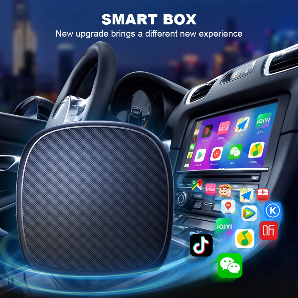 

Car AI Box Wireless Carplay Android Auto Bluetooth-compatible Intelligent Module WiFi 2.4+5G Built-in GPS Android 11.0