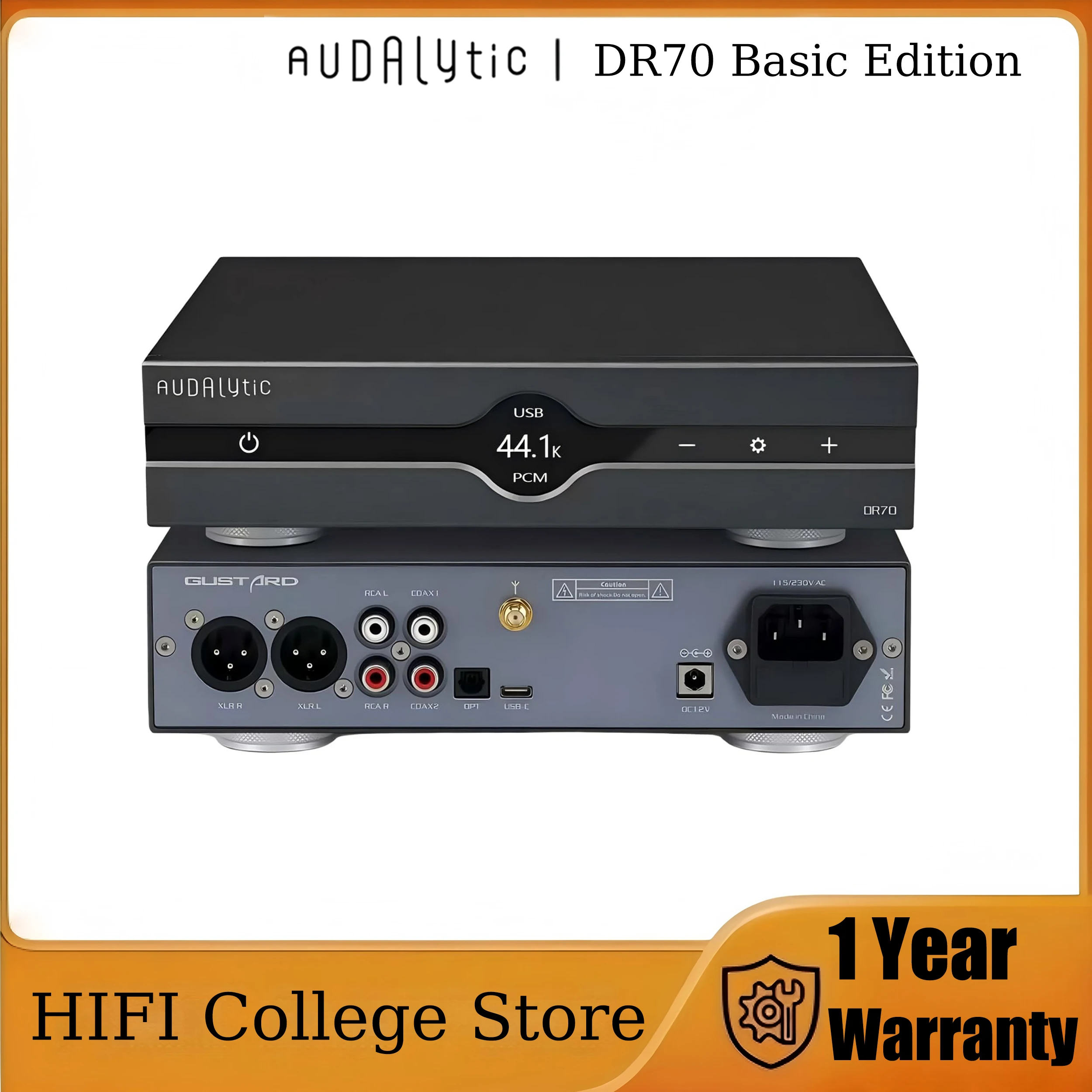 Фото Gustard AUDALYTIC DR70 Basic Edition R2R Streaming DAC, домашнее аудио с поддержкой DSD512 и PCM768kHz №1