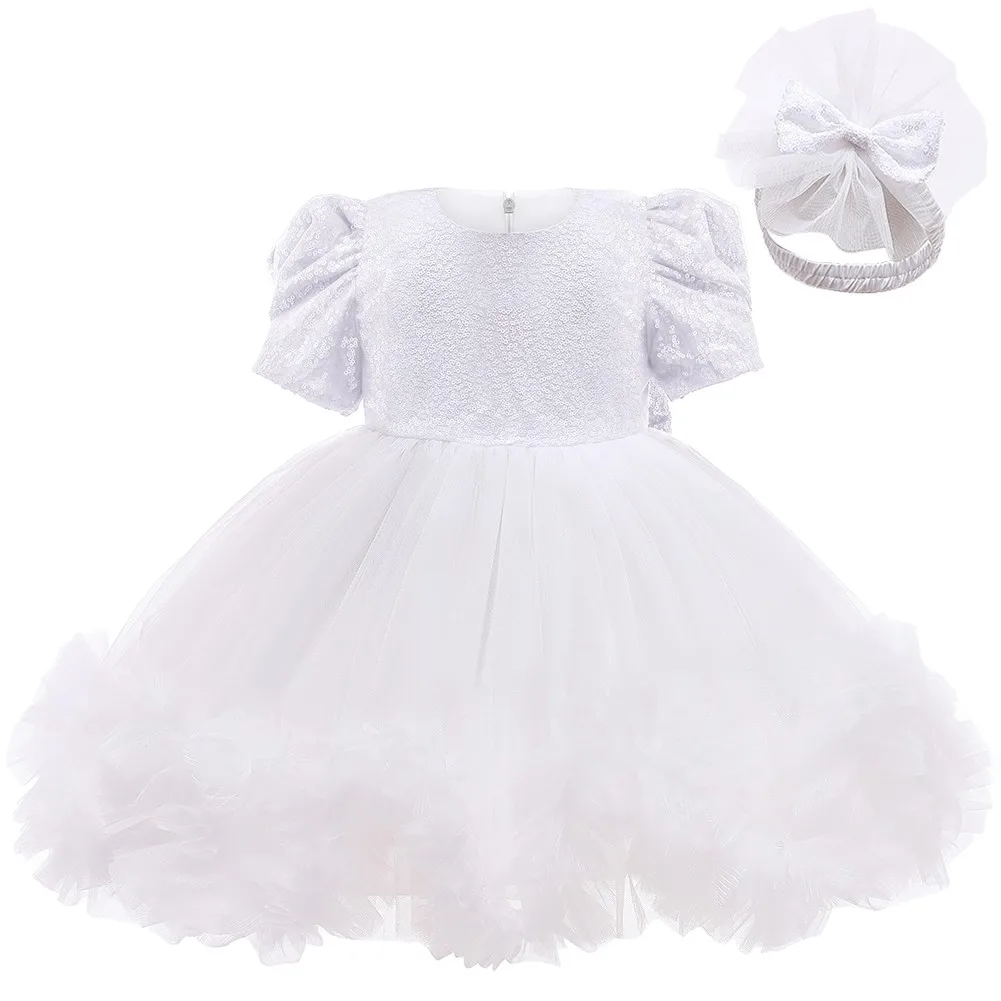 

Newborn Baby Girls Charm Lace Bow Princess Dress 2023 Infant Party Christening Dresses For Girls Baptism 1st Birthday Vestido