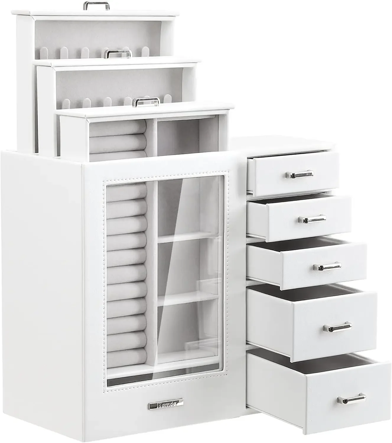 Большая шкатулка для драгоценностей/органайзер/футляр со стеклянным окном ящики