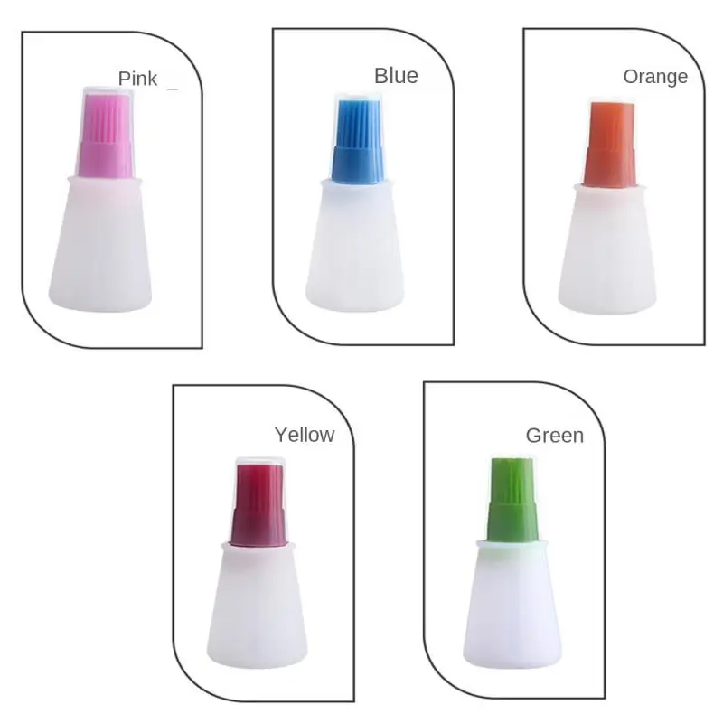 

Silicone Oil Bottle with Brush Seasoning Sauce Brush with Scale Oil Bottle BBQ Kitchenware Gadgets Grilling Frying Tools