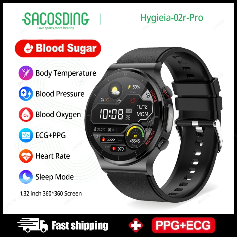 

Blood Sugar ECG+PPG New Smart Watch Men Sangao Laser Health Heart Rate Blood Pressure Fitness Watches IP68 Waterproof Smartwatch