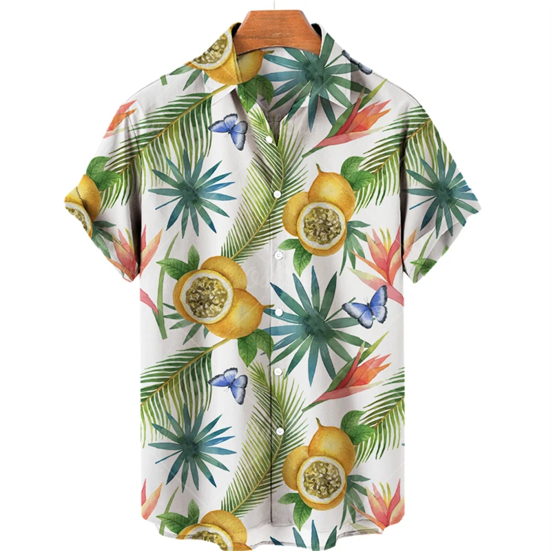 

Fruits, Birds Graphic Men Shirt 3D Printed Hawaiian Beach Shirts Short Sleeves Y2k Harajuku Tops For Men Clothing Lapel Tops