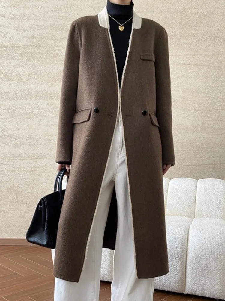 BZVW Elgelant женское двойное шерстяное пальто 2024 осень-зима новое универсальное с
