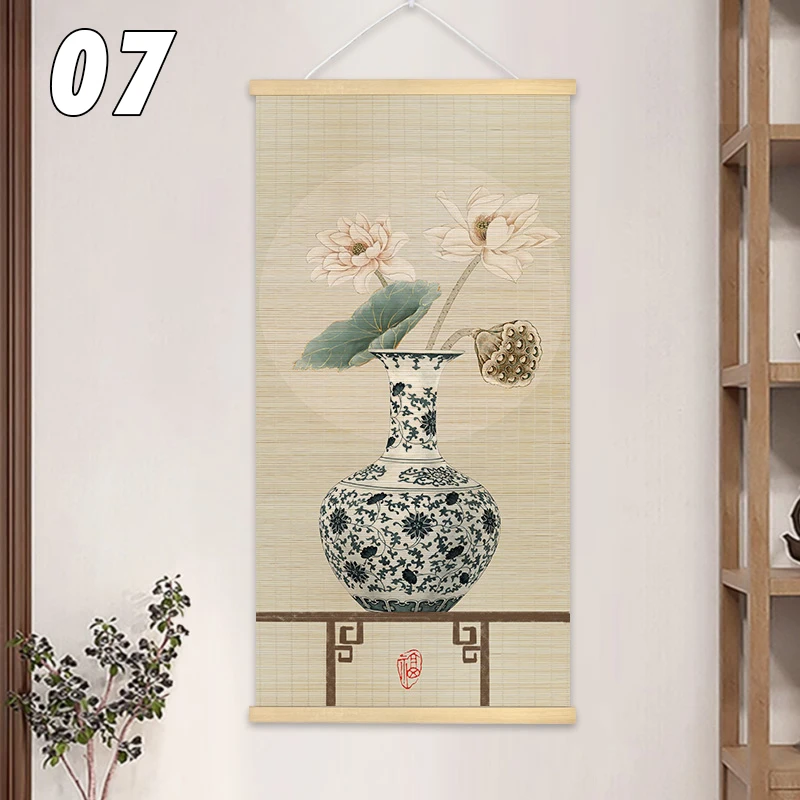 

Бамбуковая рулонная штора с цветом лотоса 40x80 см