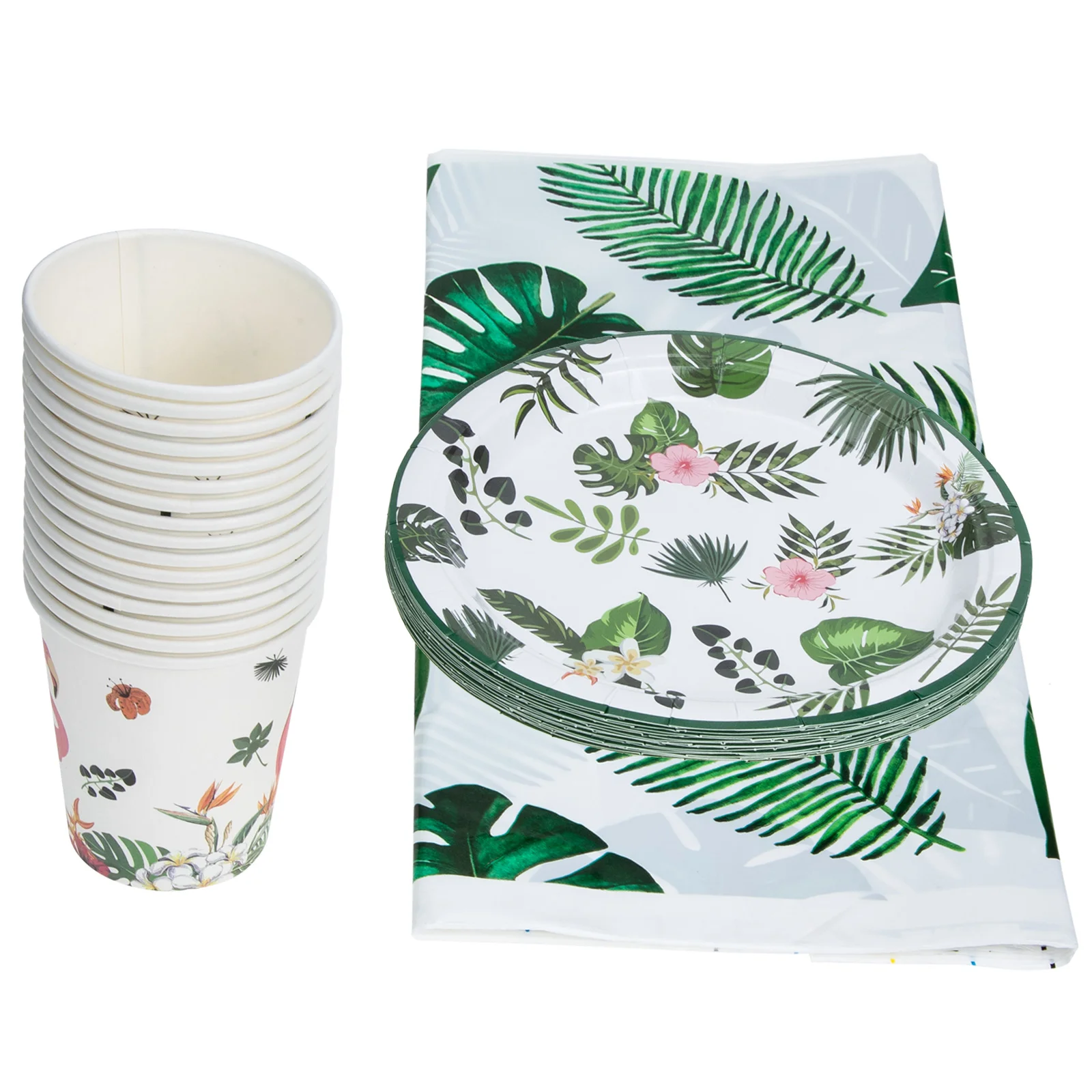 

1 Set Hawaiian Table Cloth Hawaiian Paper Cup Summer Tablecloth Hawaiian Paper Plate for Beach Party Summer Party