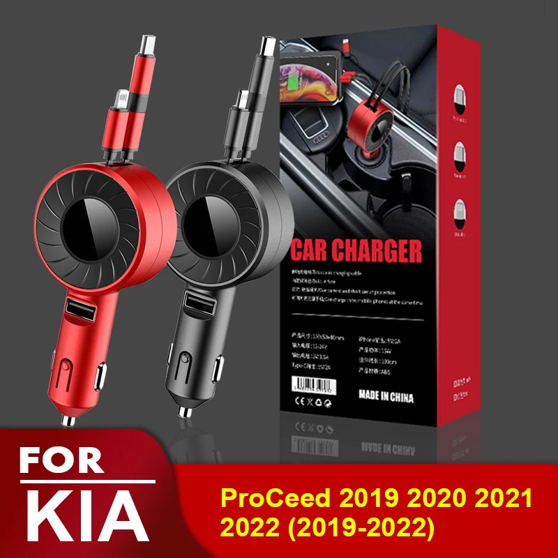 

USB Type C Car Charger for iPhone Android HUAWEI HONOR Xiaomi POCO X3 Pro Redmi Samsung Galaxy Realme for KIA ProCeed 2019-2022