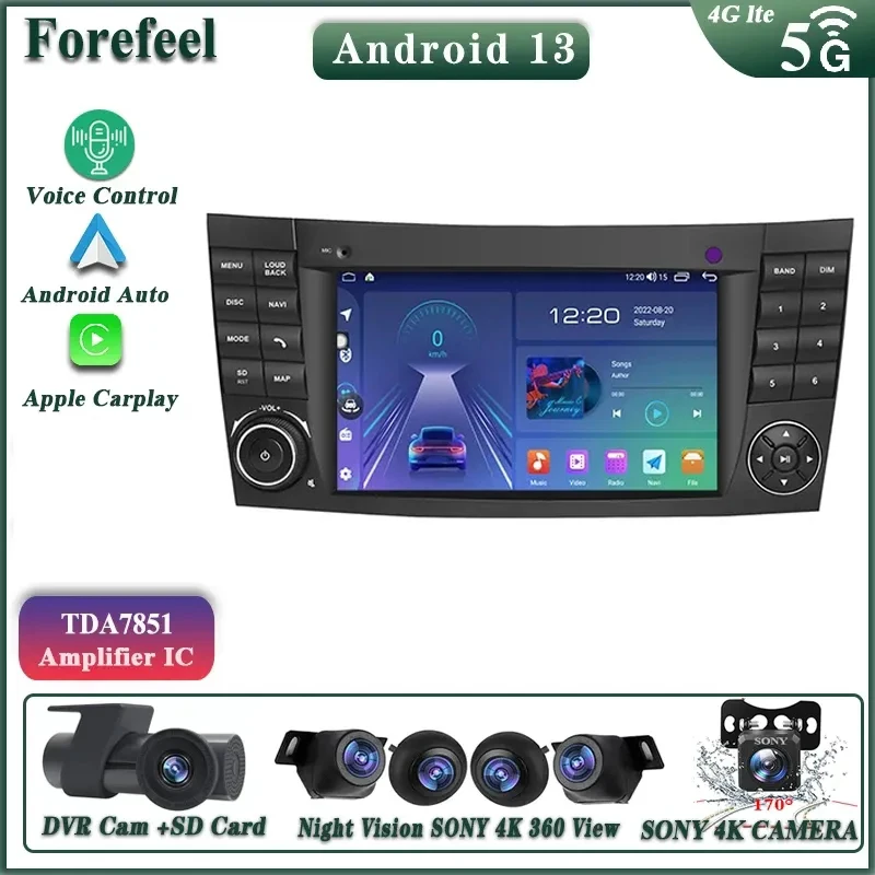 

Android 13 For Mercedes Benz E-class W211 E200 E220 E300 E350 E240 E270 E280 CLS CLASS W219 Multimedia Car Radio GPS TV 2Din DVD