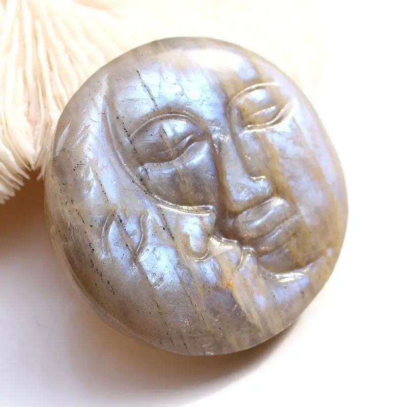 

one piece Natural Sunstone In Moonstone Crystal Sun And Moon Face