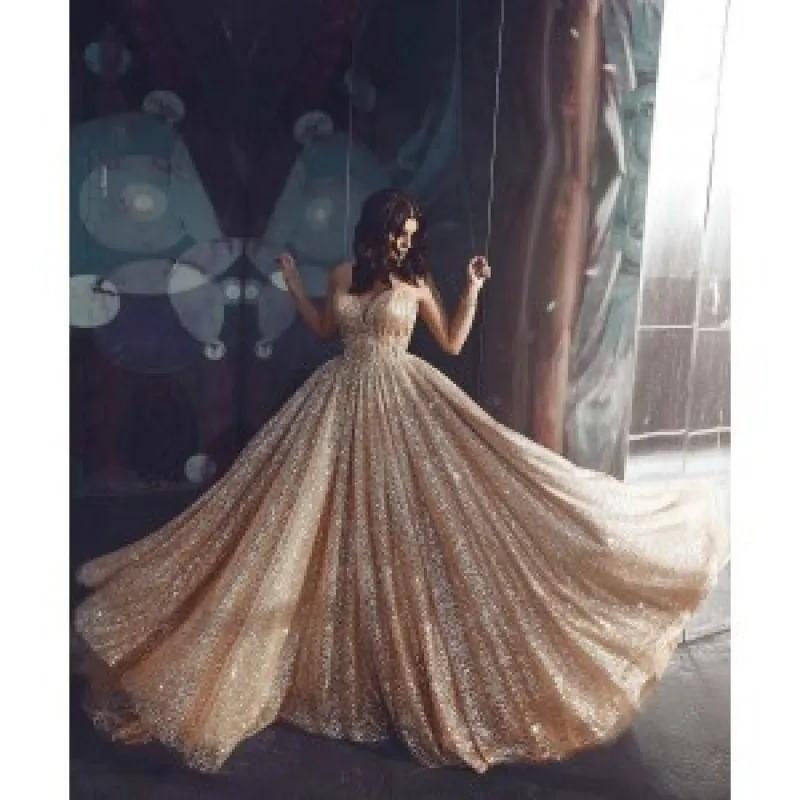 

Gold Slip Maxi Dress Women's 2023 Backless Elegant Vintage Sexy Evening Party Dresses Female Chic Clothing Wholesale No.662