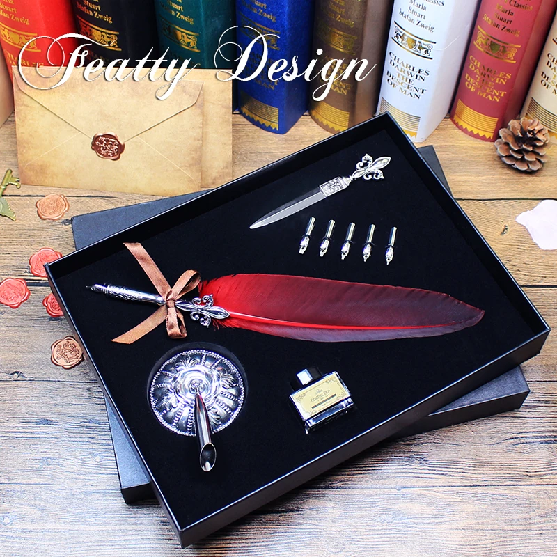 Винтажная перьевая ручка-перо ручка чернила для письма 5 наконечников