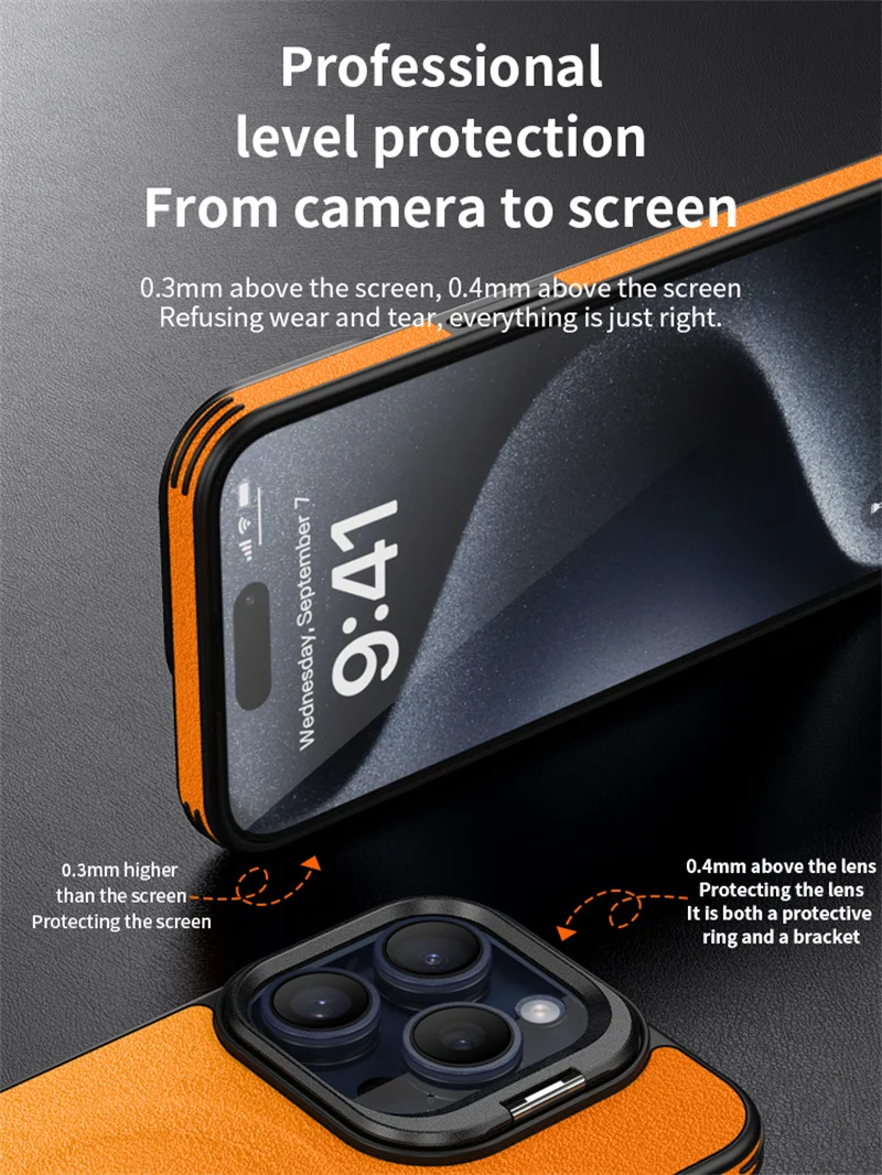 Кожаный чехол для мобильного телефона с магнитным кронштейном объектива и