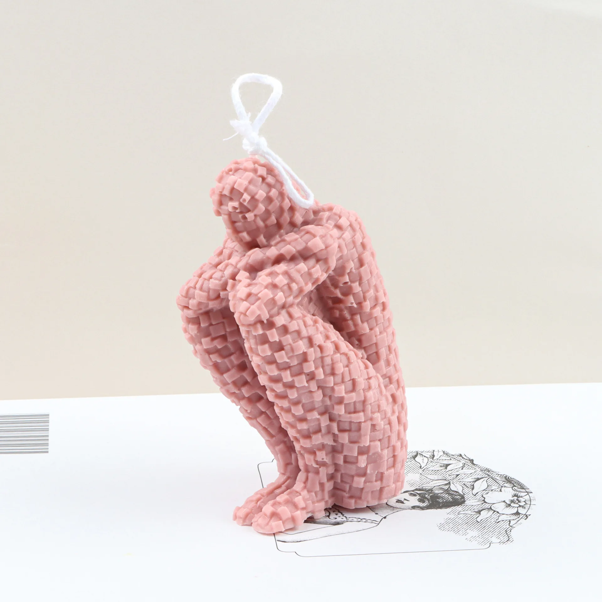

Mosaic Sad Knee Hugging Male Silicone Molds Crafts Ice Mold Gypsum Form Cement Resin Handmade Soaps Moulding To Make Candles