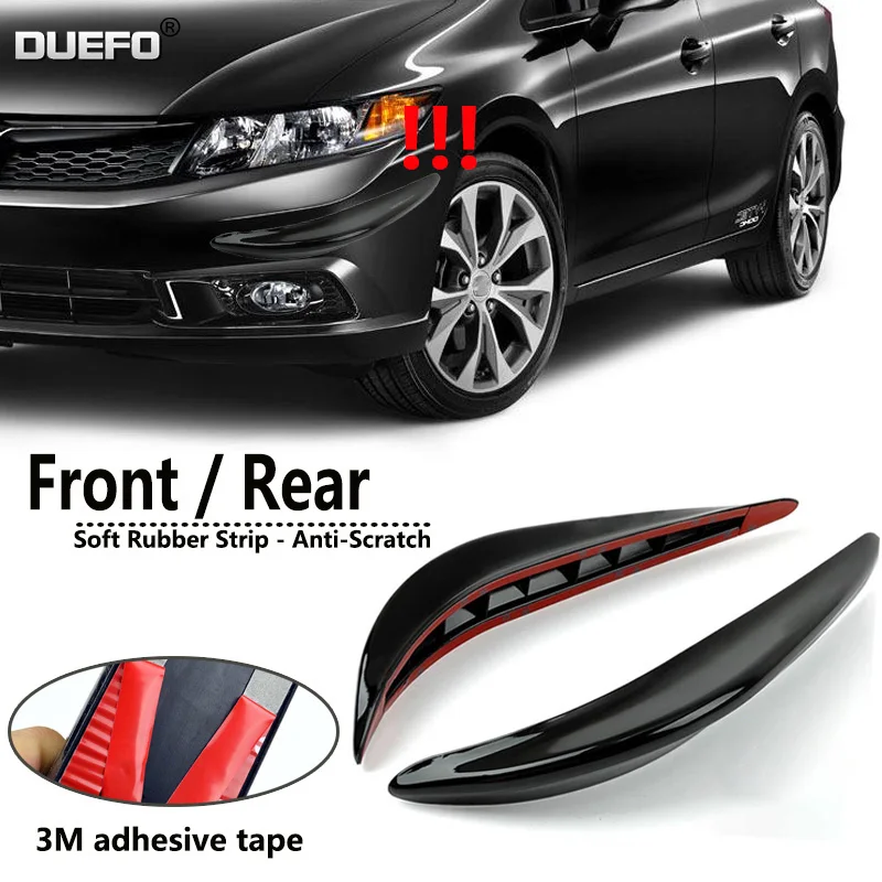 

2pcs Car Styling Universal Rubber Car Bumper Corner Protector Stickers Guards Buffer Trim Molding Anti-Scratch Protection Strip