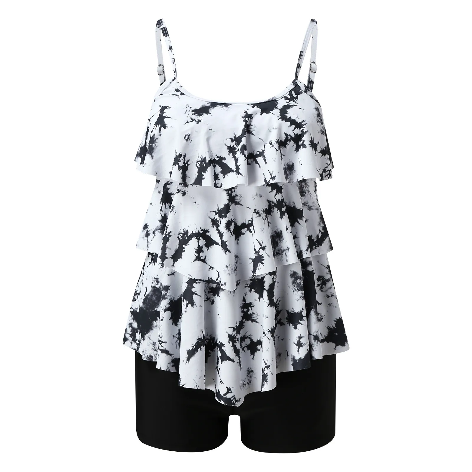 Женские Танкини с абстрактным принтом купальные костюмы пуш-ап из двух предметов