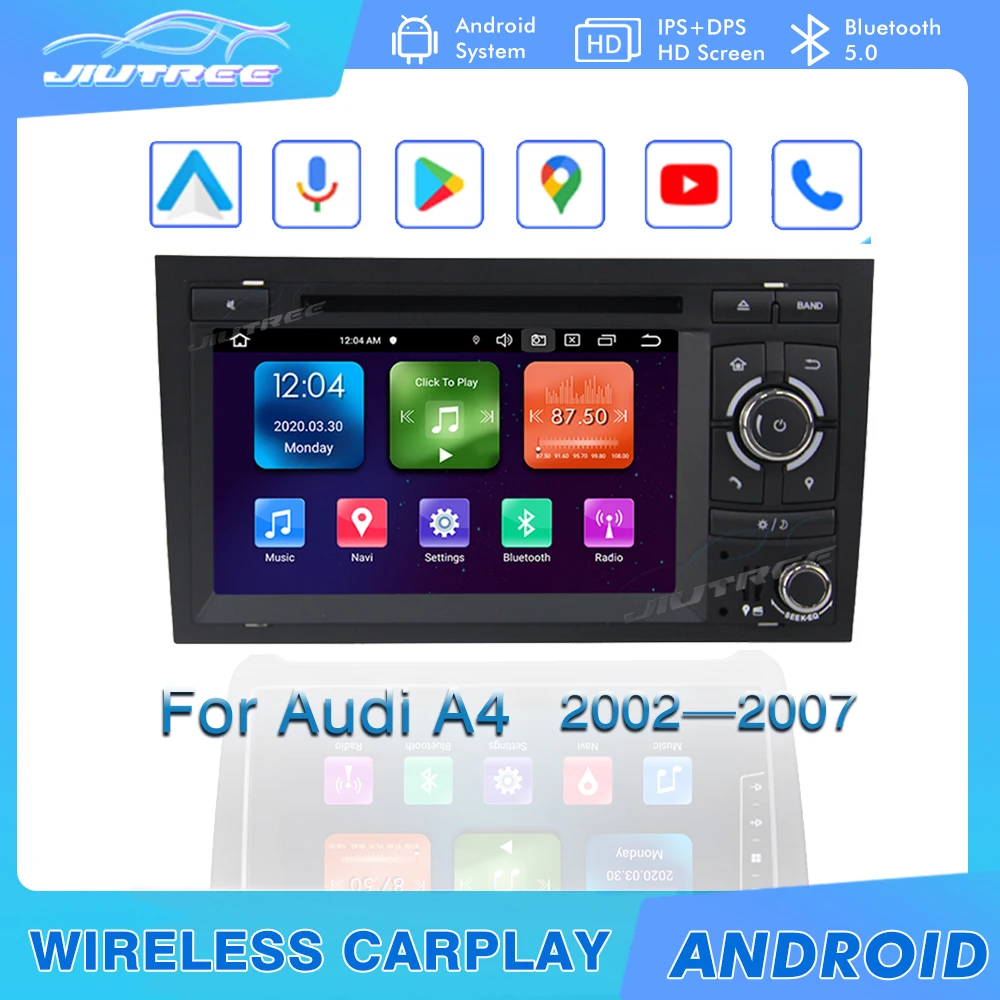 

Для Audi A4 B8 2002-2007 дюймов Android 11 Автомобильный мультимедийный радиоплеер S4 RS4 B6 BT беспроводной CarPlay Авто SWC GPS навигация DSP