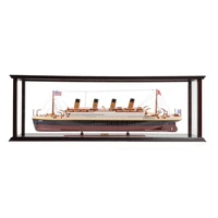 wooden handicraft titanic painted l80 with display case boat model nautical decor for home decoration